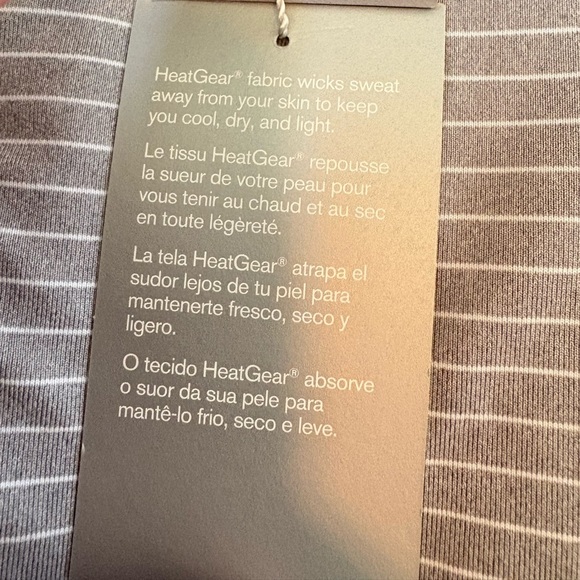 NWT Under Armour Woman’s Small Striped Short Sleeve Gray Collard Polo Shirt - Picture 7 of 10